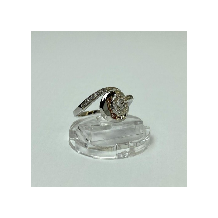 925 Sterling Silver CZ Ring Size 6.5 Italy