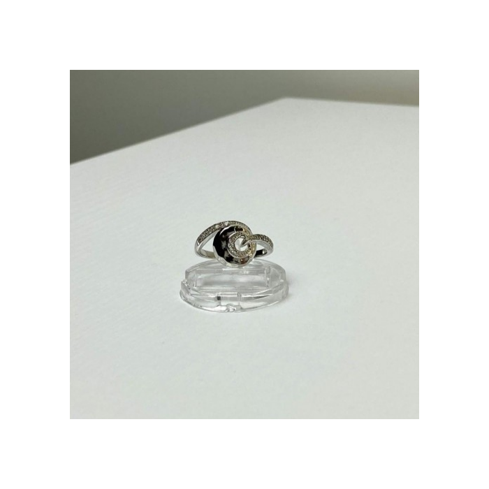 925 Sterling Silver CZ Ring Size 6.5 Italy