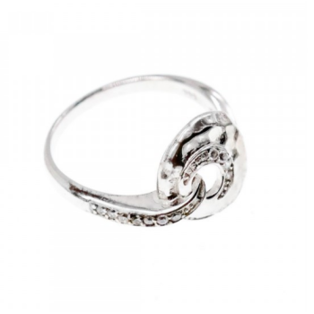 925 Sterling Silver CZ Ring Size 6.5 Italy