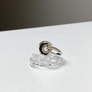 925 Sterling Silver CZ Ring Size 6.5 Italy