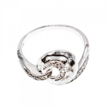 925 Sterling Silver CZ Ring Size 6.5 Italy