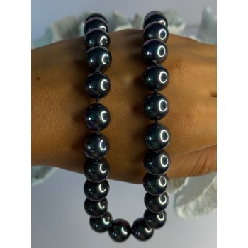 Aesthetic 925 Sterling Silver South Sea Shell Pearls Necklace Length 18 Inch