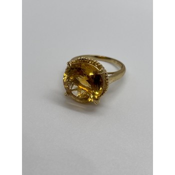 10K YELLOW GOLD RING CITRINE  SIZE 6