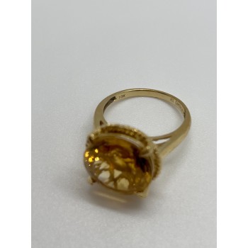 10K YELLOW GOLD RING CITRINE  SIZE 6