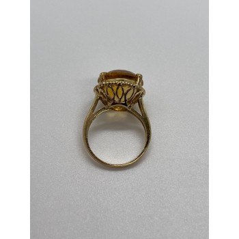 10K YELLOW GOLD RING CITRINE  SIZE 6