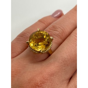 10K YELLOW GOLD RING CITRINE  SIZE 6