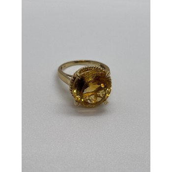 10K YELLOW GOLD RING CITRINE  SIZE 6