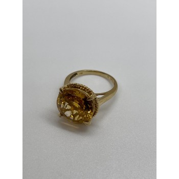 10K YELLOW GOLD RING CITRINE  SIZE 6