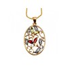 925 Sterling Silver Gold Plated Multi Gemstones Chain with Pendant