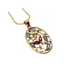 925 Sterling Silver Gold Plated Multi Gemstones Chain with Pendant