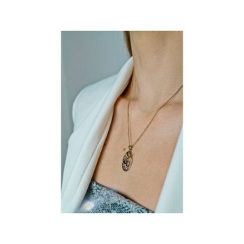 925 Sterling Silver Gold Plated Multi Gemstones Chain with Pendant