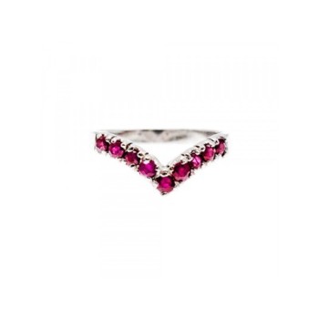 925 Sterling Silver Pink Topaz Ring Size 8