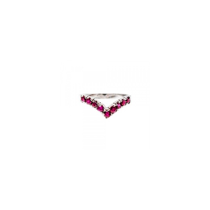 925 Sterling Silver Pink Topaz Ring Size 8