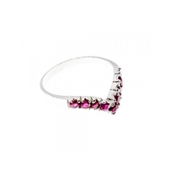 925 Sterling Silver Pink Topaz Ring Size 8
