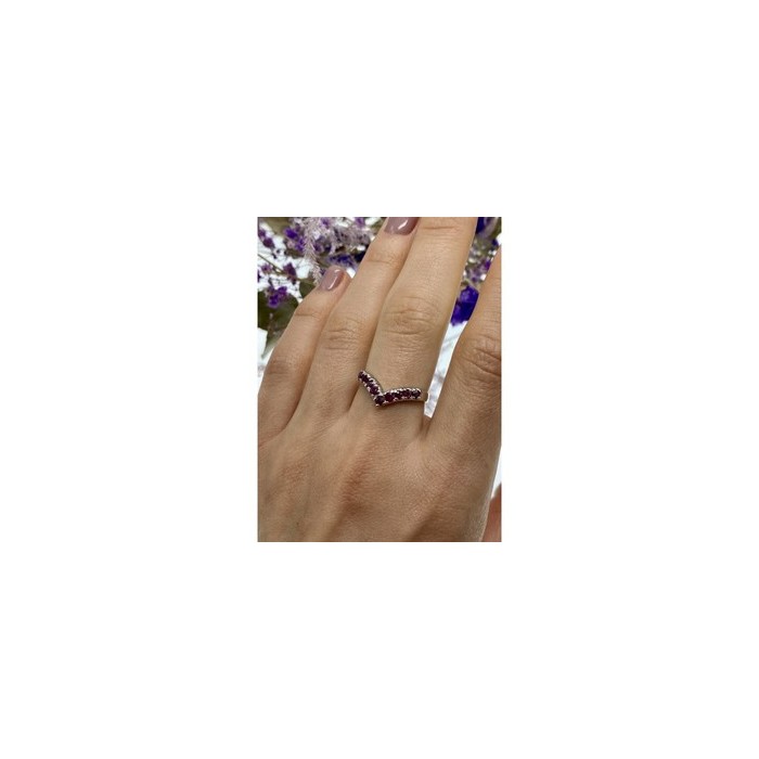 925 Sterling Silver Pink Topaz Ring Size 8