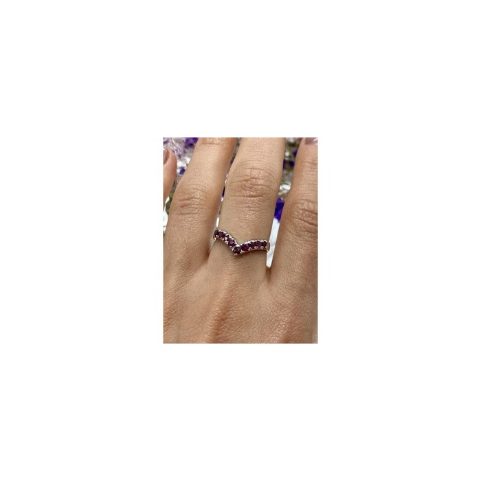 925 Sterling Silver Pink Topaz Ring Size 8