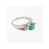 925 Sterling Silver Emerald & White Spinel Ring Size 10