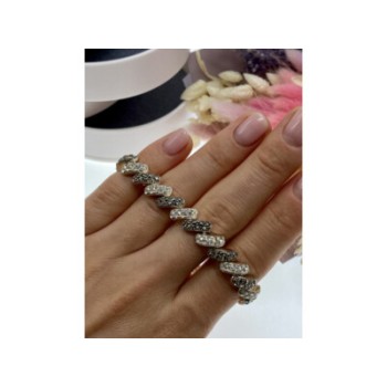 925 STERLING SILVER CZ & MARCASITES BRACELET