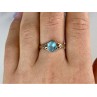 925 Sterling Silver Blue Topaz Ring Size 10