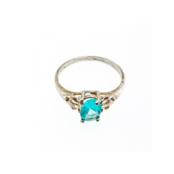 925 Sterling Silver Blue Topaz Ring Size 10