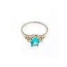 925 Sterling Silver Blue Topaz Ring Size 10
