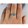 925 Sterling Silver Blue Topaz Ring Size 10