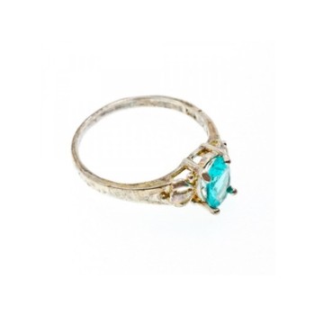 925 Sterling Silver Blue Topaz Ring Size 10