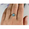 925 Sterling Silver Blue Topaz Ring Size 10