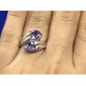925 Sterling Silver Amethyst Ring Size 6.5