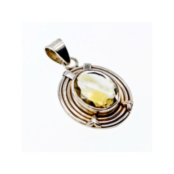 925 Sterling Silver Citrine Pendant