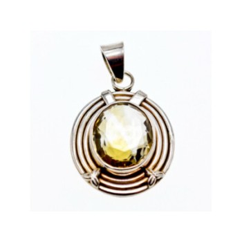 925 Sterling Silver Citrine Pendant