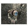 925 Sterling Silver Aquamarine & Spinel Ring Size 6.75