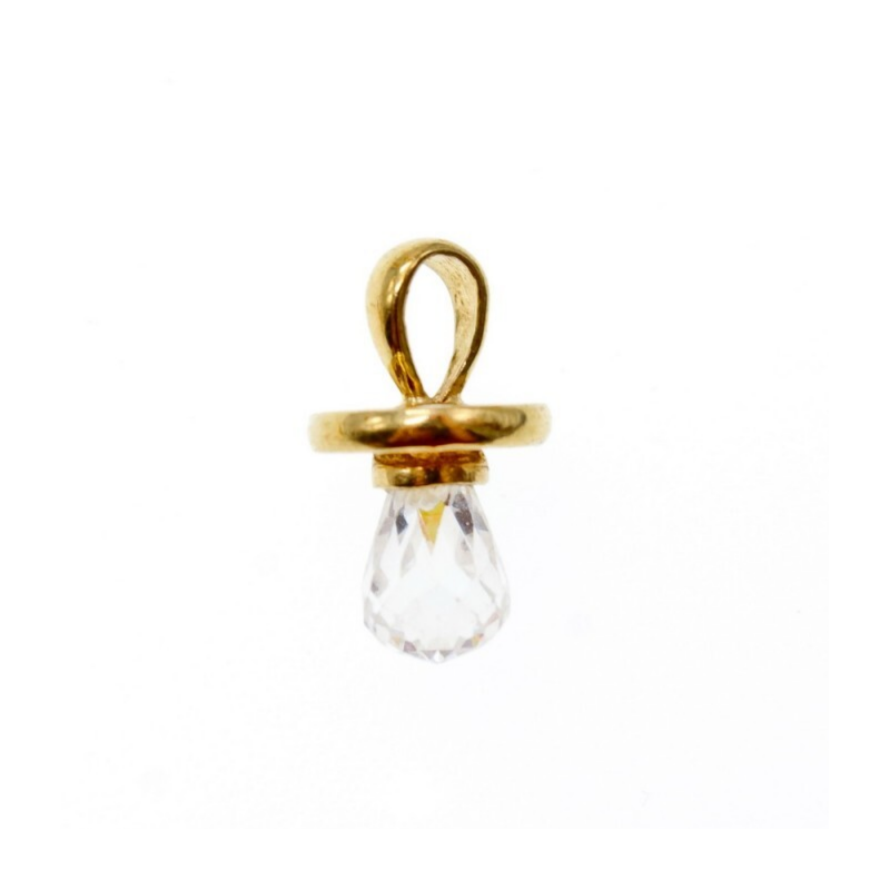 10K YELLOW GOLD CRYSTAL SWAROVSKI PENDANT