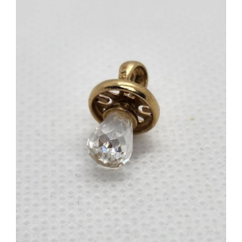 10K YELLOW GOLD CRYSTAL SWAROVSKI PENDANT