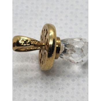 10K YELLOW GOLD CRYSTAL SWAROVSKI PENDANT