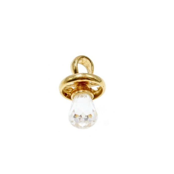 10K YELLOW GOLD CRYSTAL SWAROVSKI PENDANT
