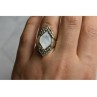 925 STERLING SILVER MOTHER OF PEARL & MARCASITES RING SIZE 6.5