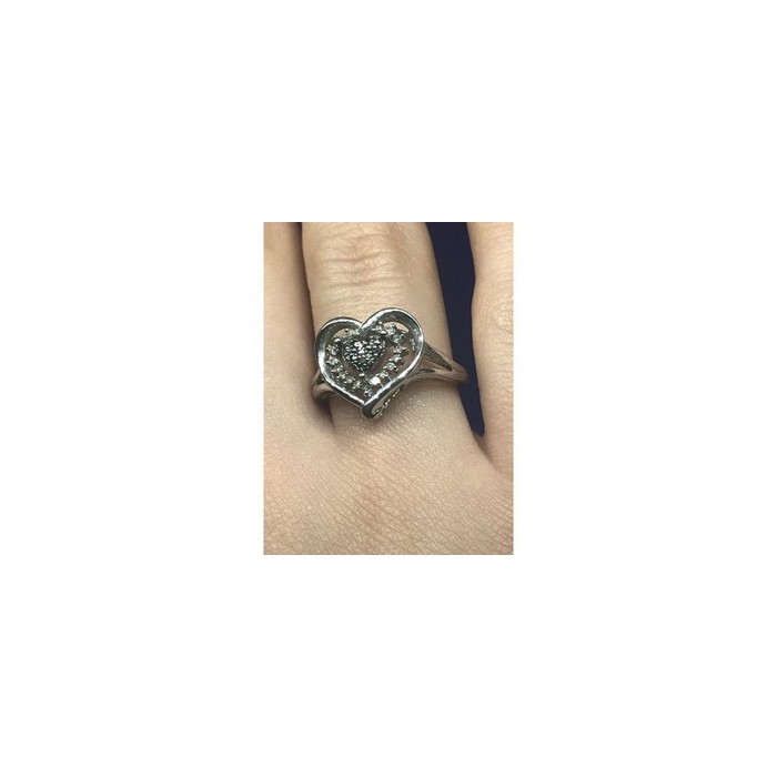 925 Sterling Silver Black Spinel & CZ 