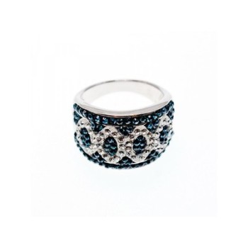 925 Sterling Silver Blue & White CZ Ring Size 7.5