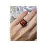 925 STERLING SILVER AMBER & GARNET RING SIZE 8.5