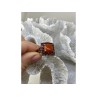 925 STERLING SILVER AMBER & GARNET RING SIZE 8.5