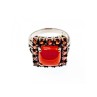 925 STERLING SILVER AMBER & GARNET RING SIZE 8.5