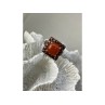 925 STERLING SILVER AMBER & GARNET RING SIZE 8.5