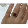 925 Sterling Silver Gold Plated Ruby & CZ Ring Size 7