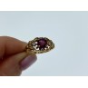 925 Sterling Silver Gold Plated Ruby & CZ Ring Size 7