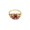 925 Sterling Silver Gold Plated Ruby & CZ Ring Size 7