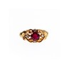 925 Sterling Silver Gold Plated Ruby & CZ Ring Size 7
