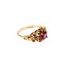 925 Sterling Silver Gold Plated Ruby & CZ Ring Size 7
