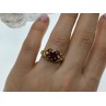 925 Sterling Silver Gold Plated Ruby & CZ Ring Size 7