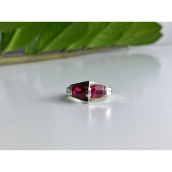 925 Sterling Silver Pink Spinel Ring Size 5.5